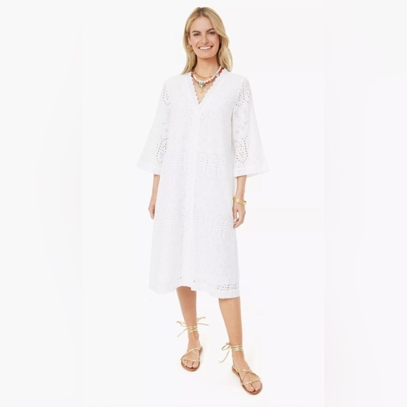 M Tuckernuck White Eyelet Caftan - Picture 1 of 8